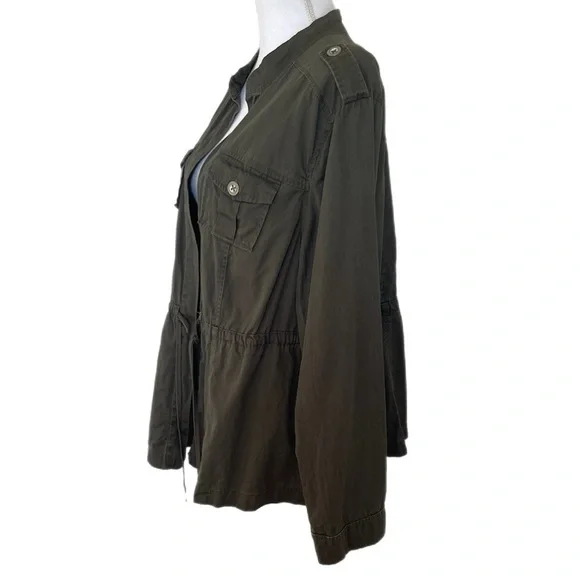 TORRID Twill Open Front Anorak Cargo Army Jacket - Picture 4 of 11